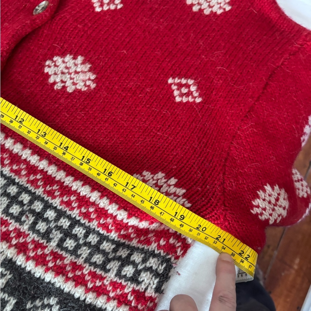 Women’s Eddie Bauer Vintage Wool Alpaca Blend Fair Isle Cardigan Sweater Medium - Picture 9 of 14